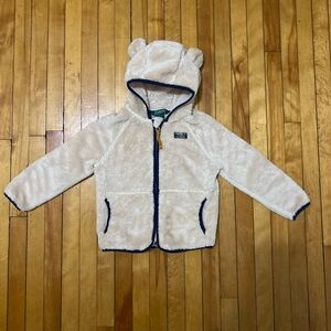 L.L. Bean Toddler 3T Sherpa Fleece Hooded Jacket Cream Cozy Zip Up